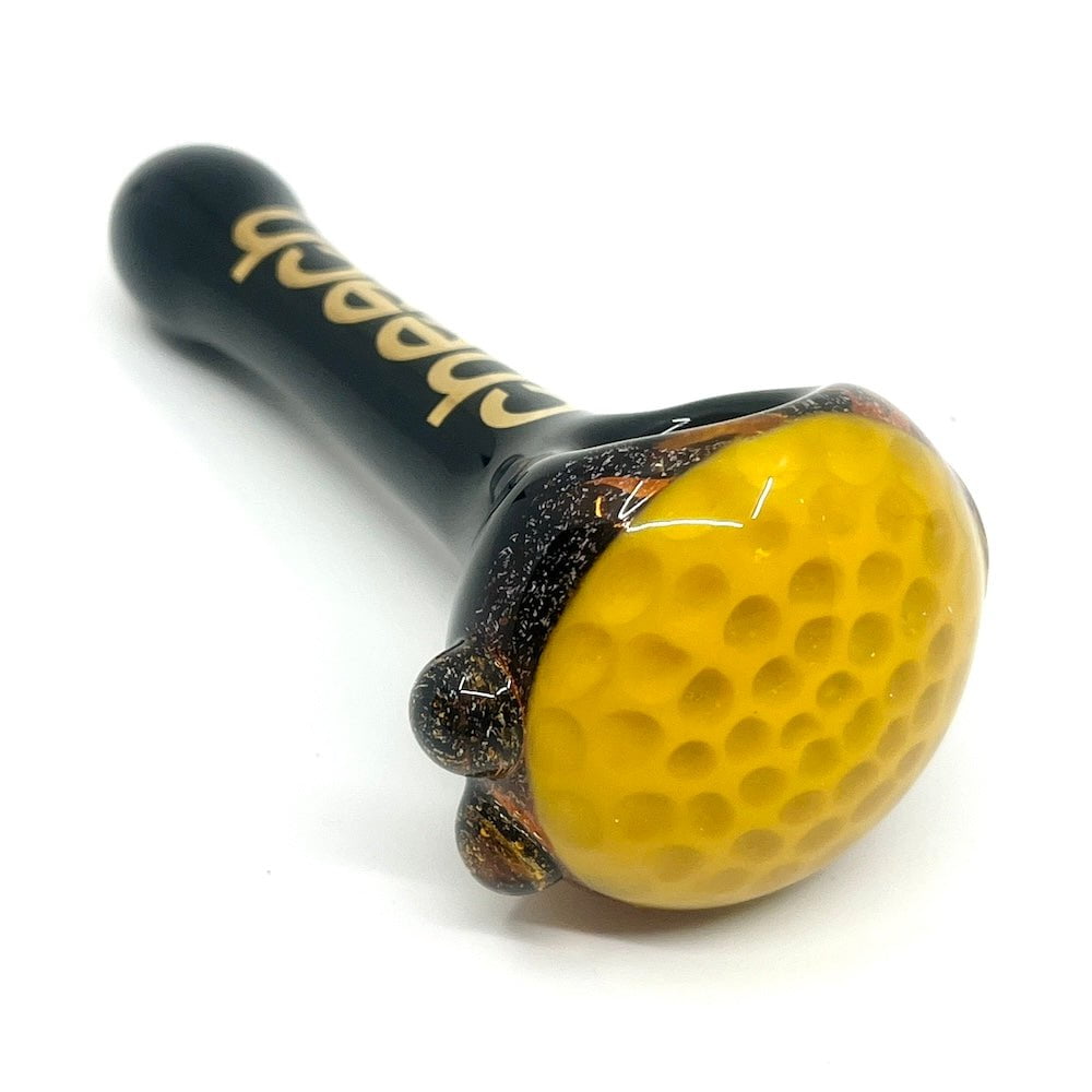 Cheech Glass Pipe Yellow Honeycomb Spoon Pipe