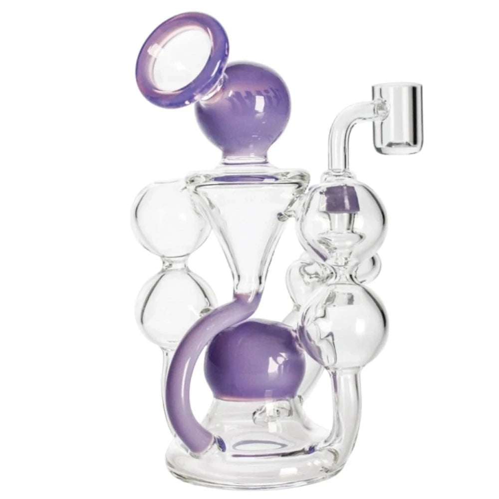 Fat Buddha Glass Purple Bubble Mini Recycler Dab Rig