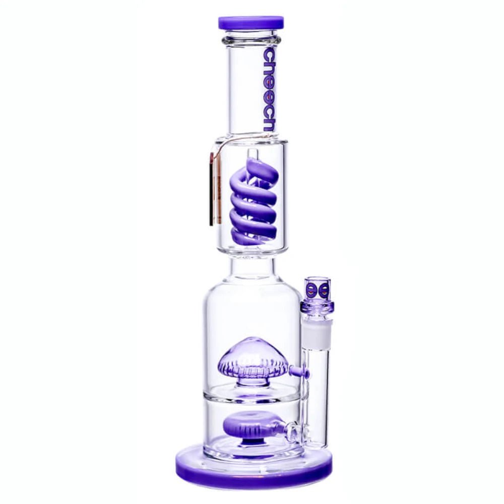 Fat Buddha Glass Purple Triple Threat Water Pipe