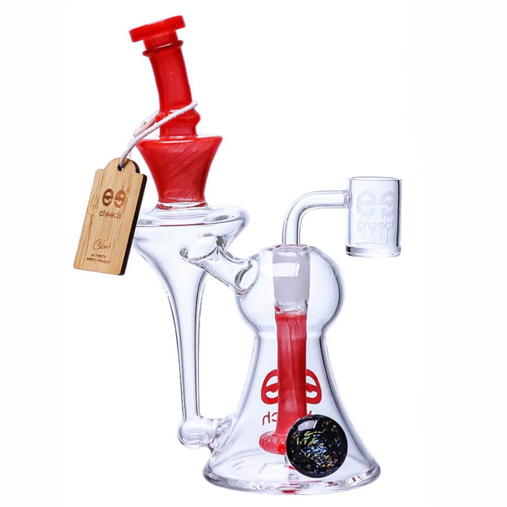 Cheech Glass Red Sparkly Recycler Dab Rigs