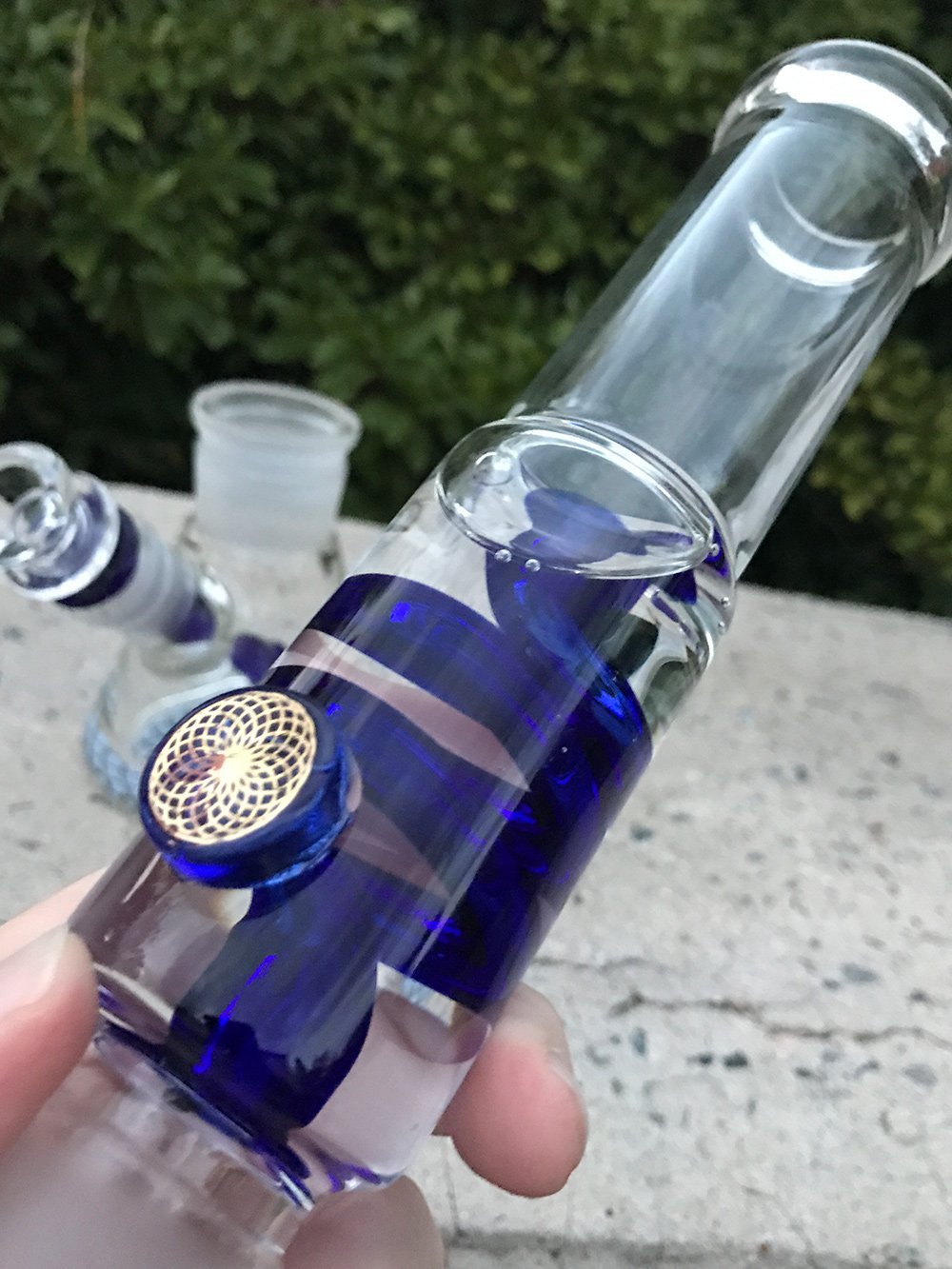 Freezable Blue Glass Bong
