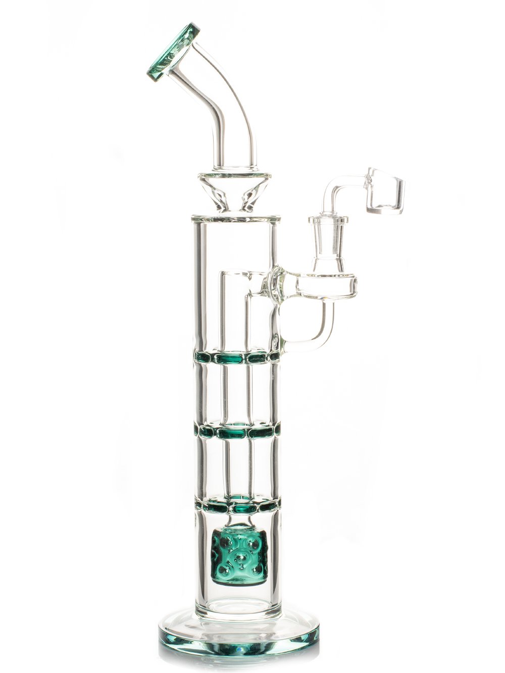 Fat Buddha Glass 14.5" Triple Disc and Barrel Rig
