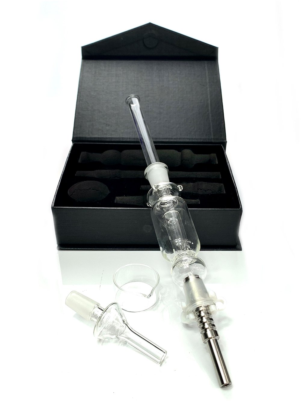 Portable Straight Glass Tube Nectar Collector with Titanium Nail