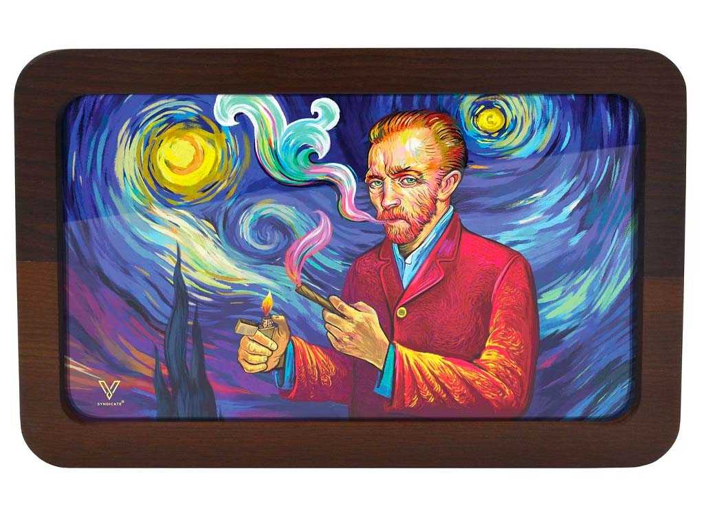 3D Smoky Night Tray Fat Buddha Glass