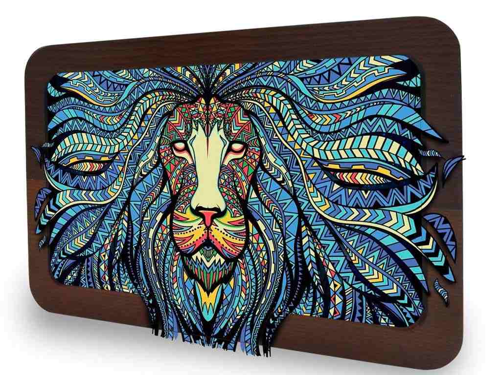 3D Tribal Lion Tray Fat Buddha Glass