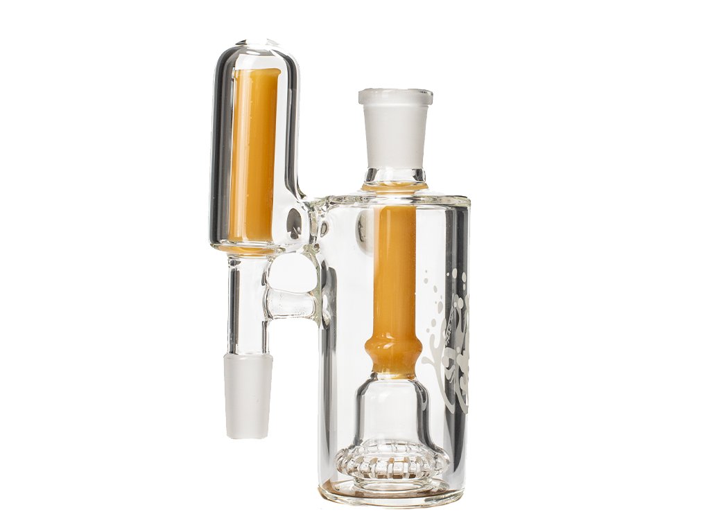 Orange 14mm 90° Ash Catcher Fat Buddha Glass