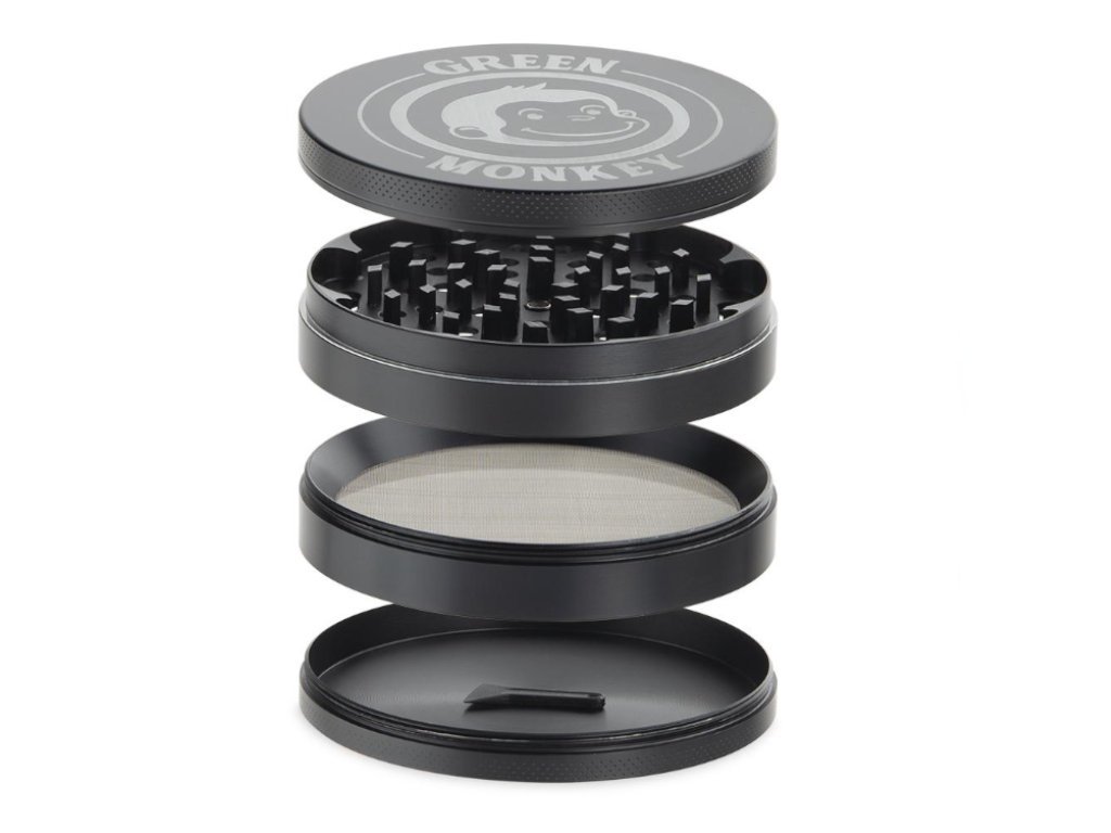 Black 4inch Capuchin Grinder Fat Buddha Glass