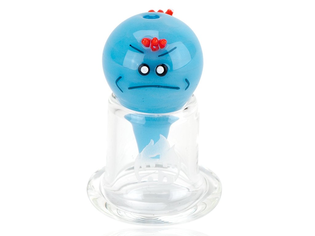 Blue Twins Bubble Carb Cap Fat Buddha Glass