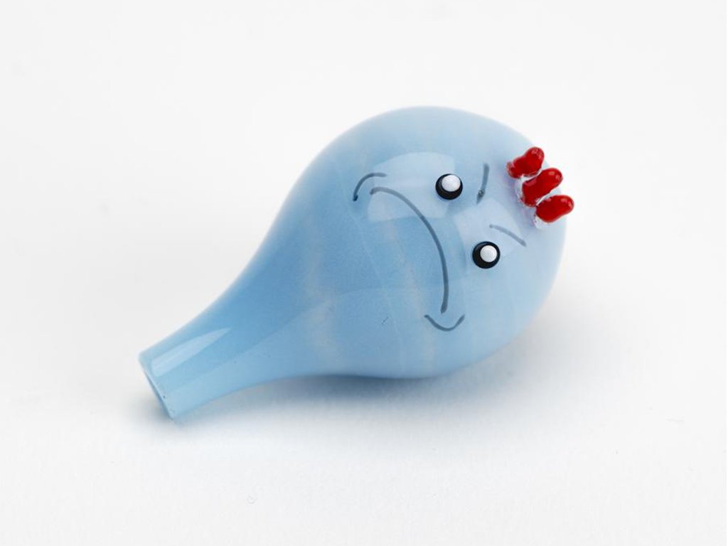 Blue Twins Bubble Carb Cap Fat Buddha Glass