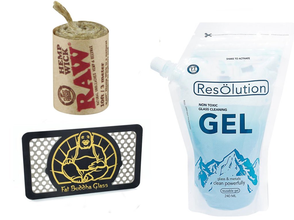 Bong Accessories Bundle Pack Fat Buddha Glass