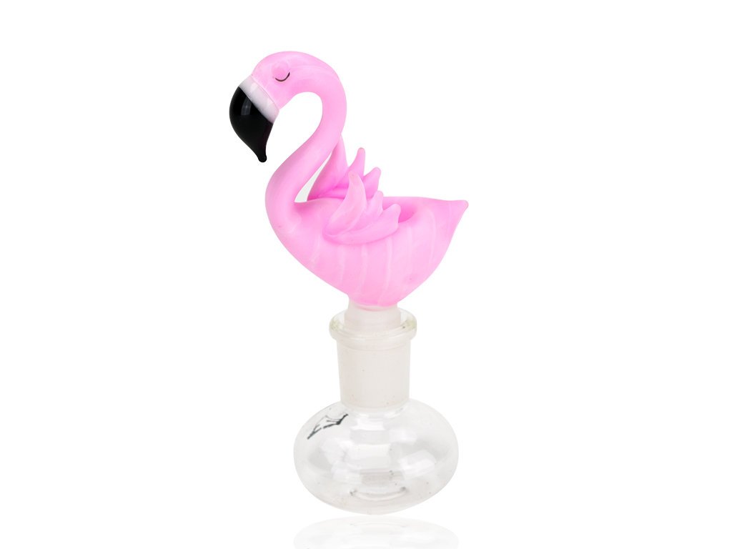 Pink Flamingo Bowl Fat Buddha Glass