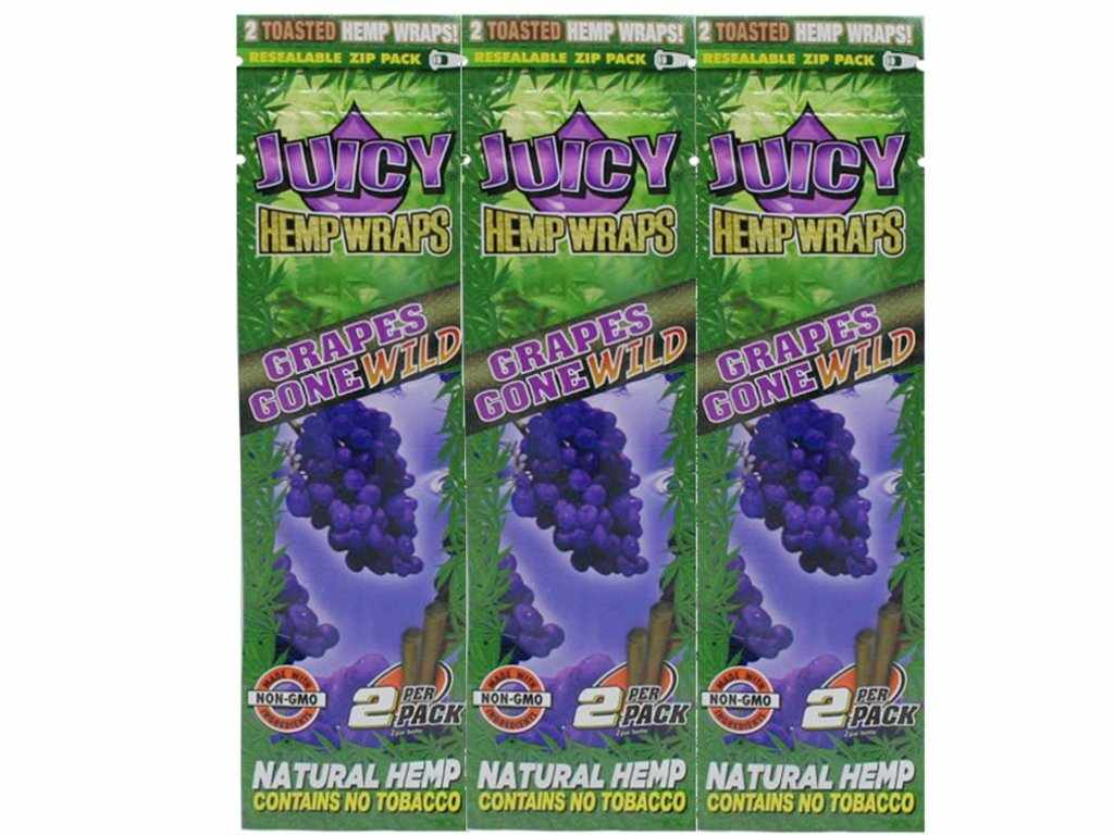 Juicy Hemp Wraps Accessories Juicy Hemp Wraps Grape Gone Wild 3 packs (6 wraps)