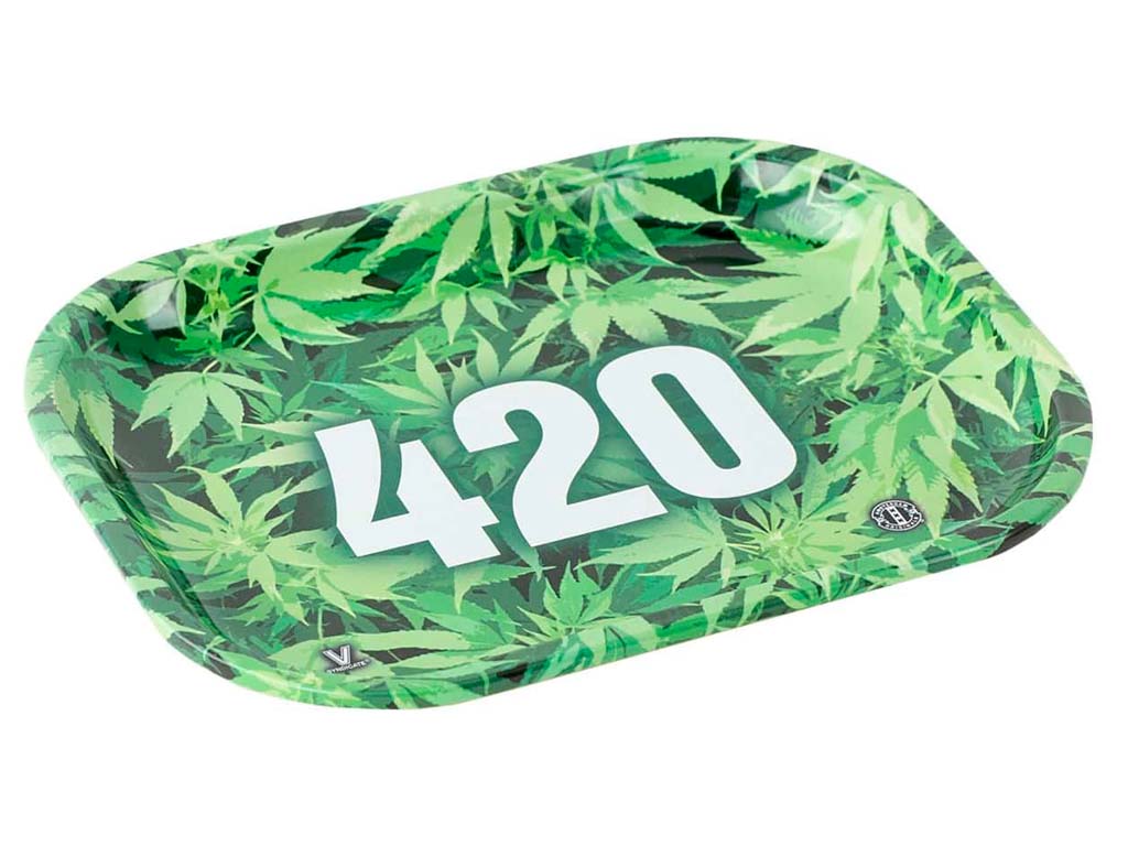 420 Green Metal Tray Fat Buddha Glass