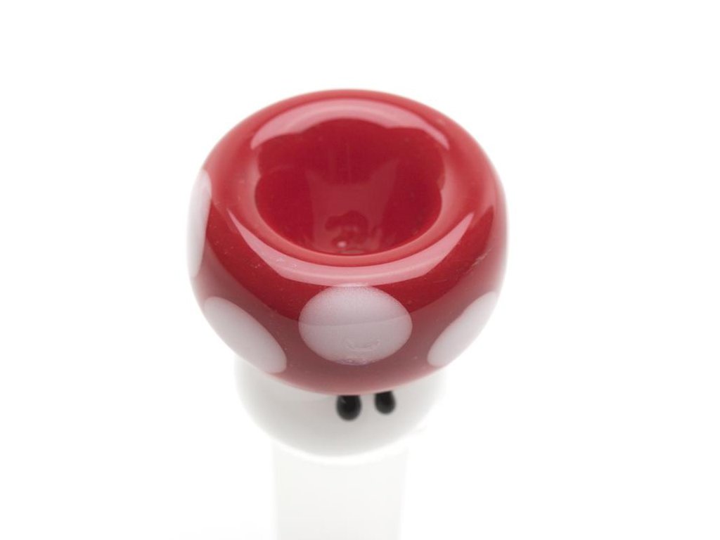 Red Mushroom Bowl Fat Buddha Glass