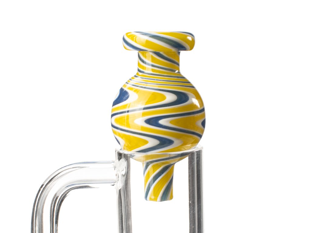 Blue Wig Wag Carb Cap Fat Buddha Glass