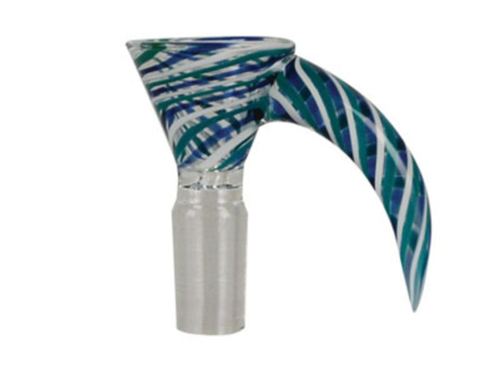 Pulsar Blue Candy Striped Bong Bowl