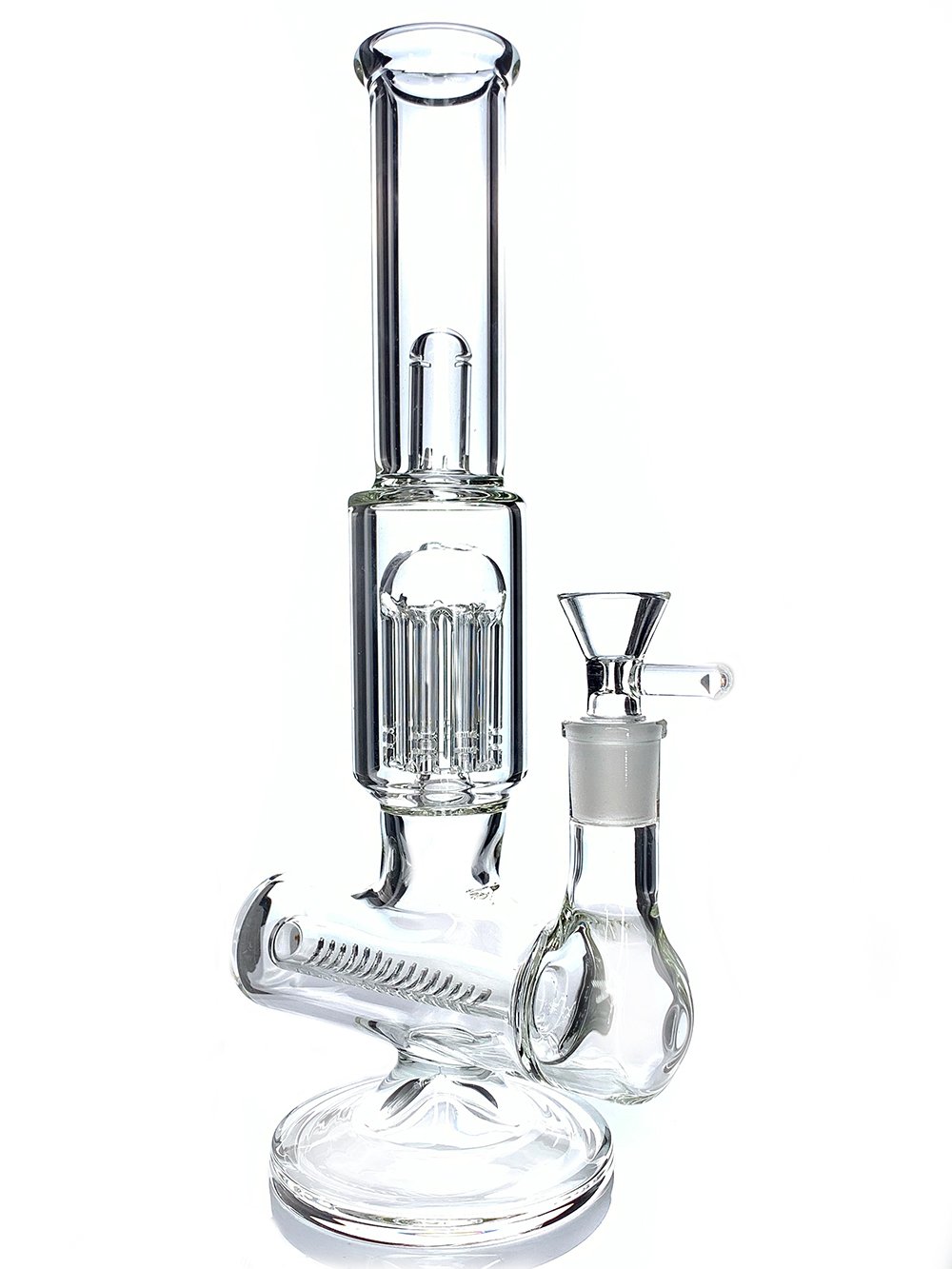 Inline Triple Perc Bong Fat Buddha Glass