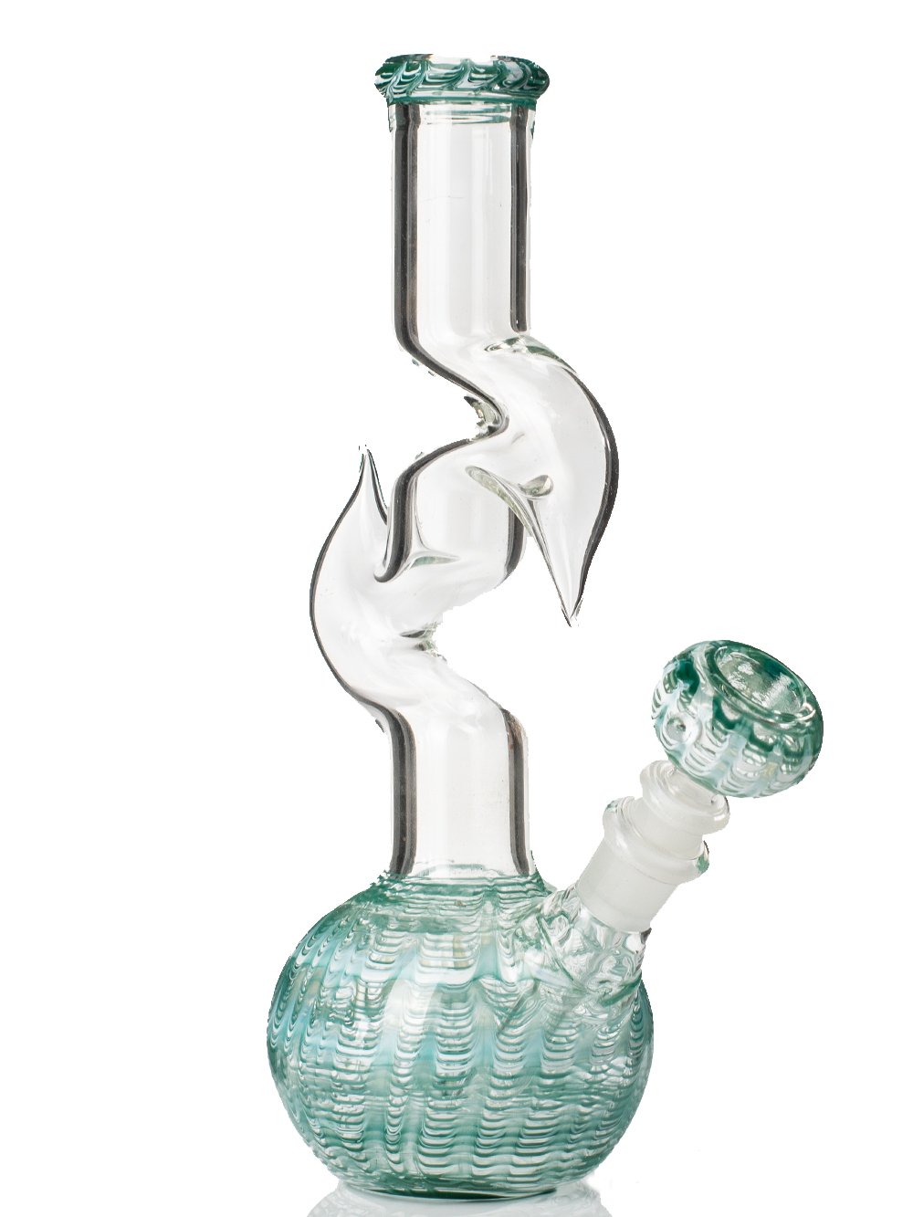 Zig Zag Handle Bong Fat Buddha Glass