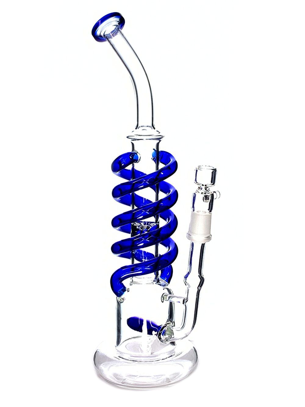Blue Recycler Spiral Fat Buddha Glass