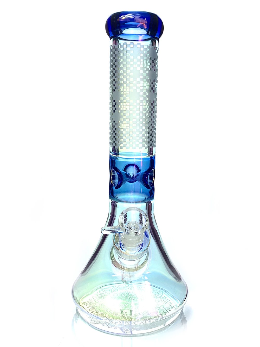 Pink 12" Electroplated Beaker Bong Fat Buddha Glass