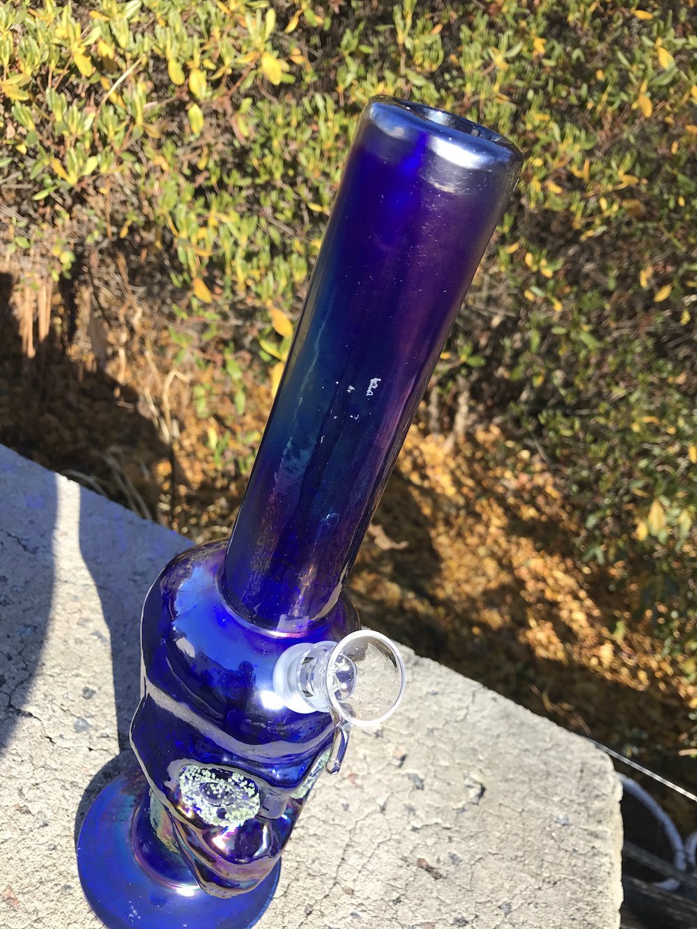 Fumed Purple Skull with Glow in the DARK EYES
