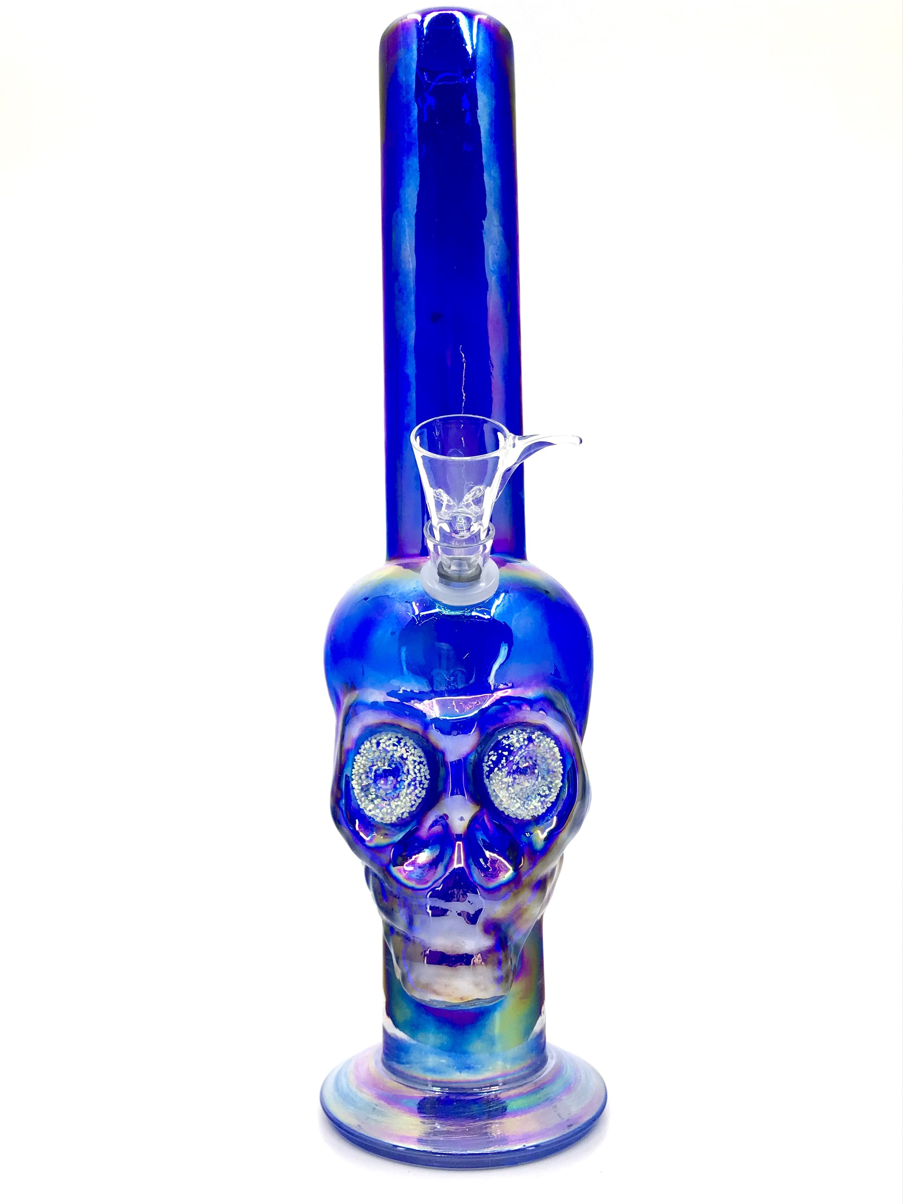 Fumed Purple Skull with Glow in the DARK EYES