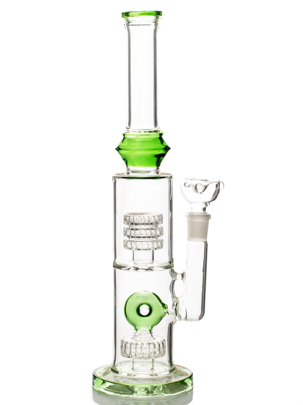 Fat Buddha Glass Bong 14" Double Perc Bong