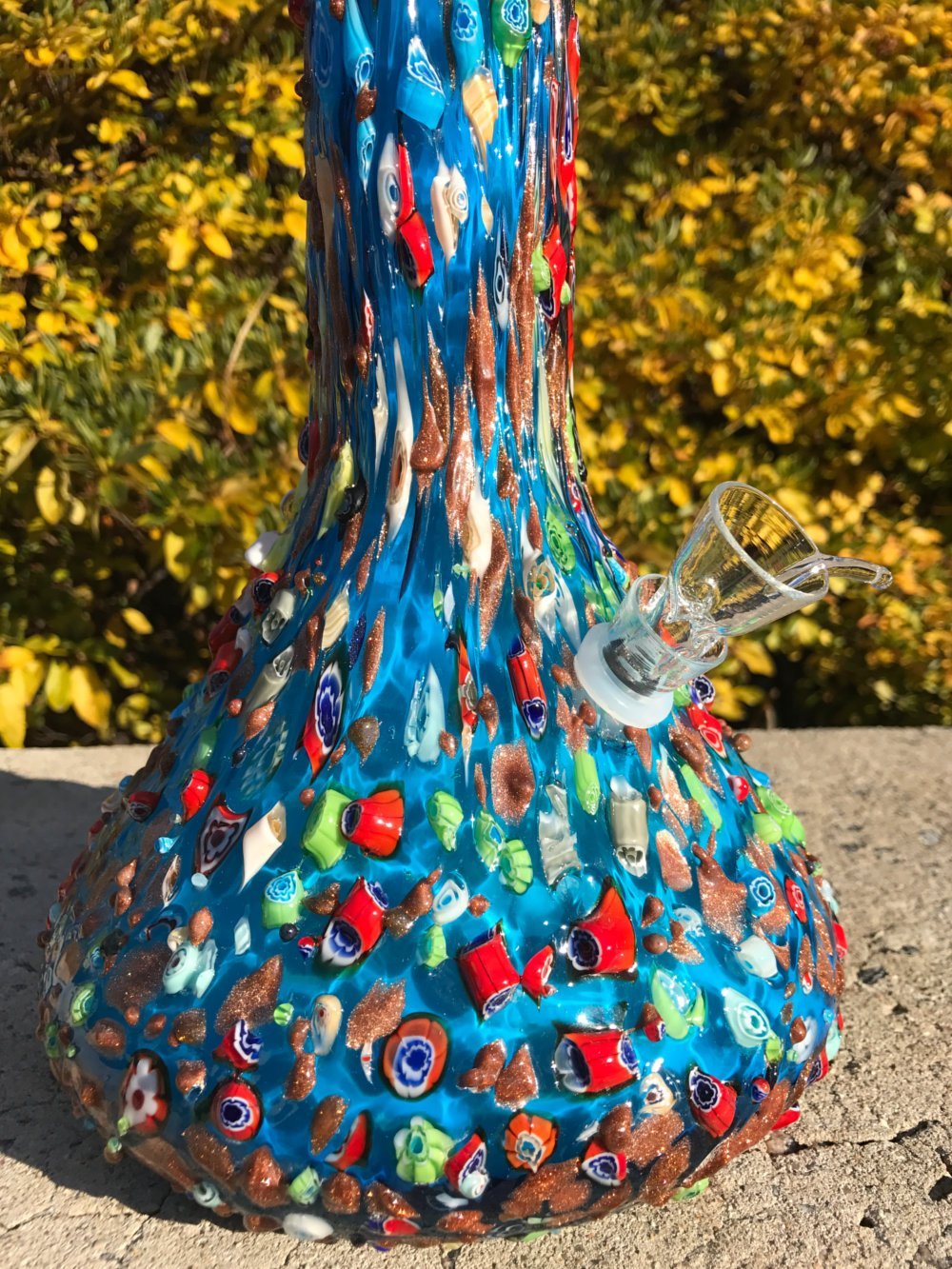3D Milli Glass Bong Gw3 Blue Fat Buddha Glass