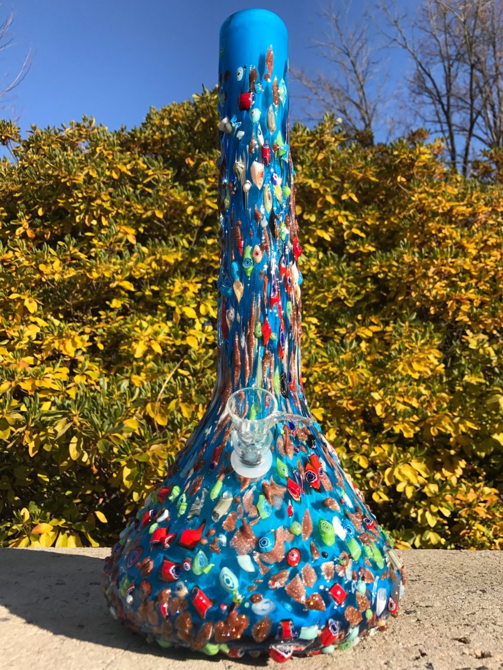 3D Milli Glass Bong Gw3 Blue Fat Buddha Glass