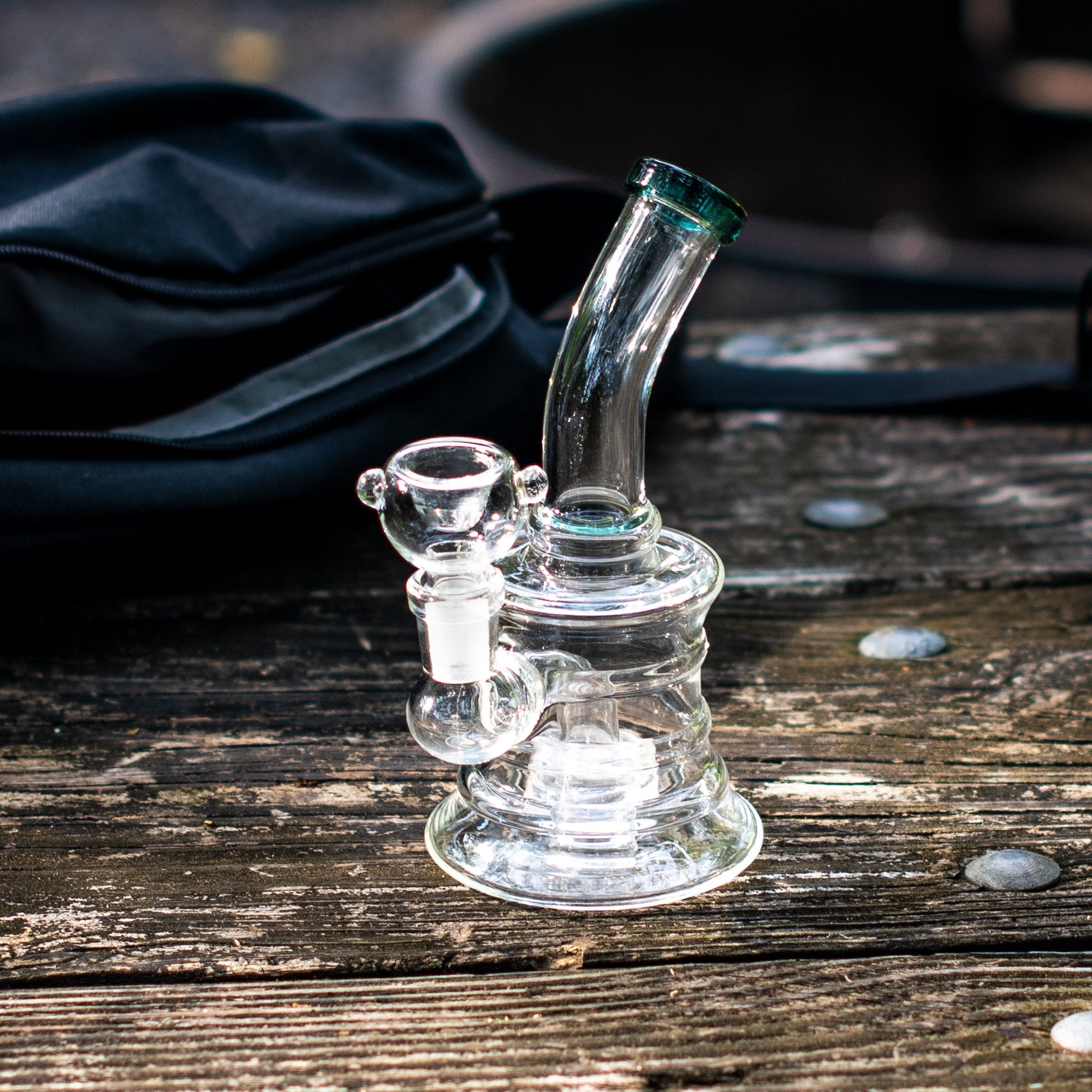 Blue Sure Grip Mini Bong Fat Buddha Glass