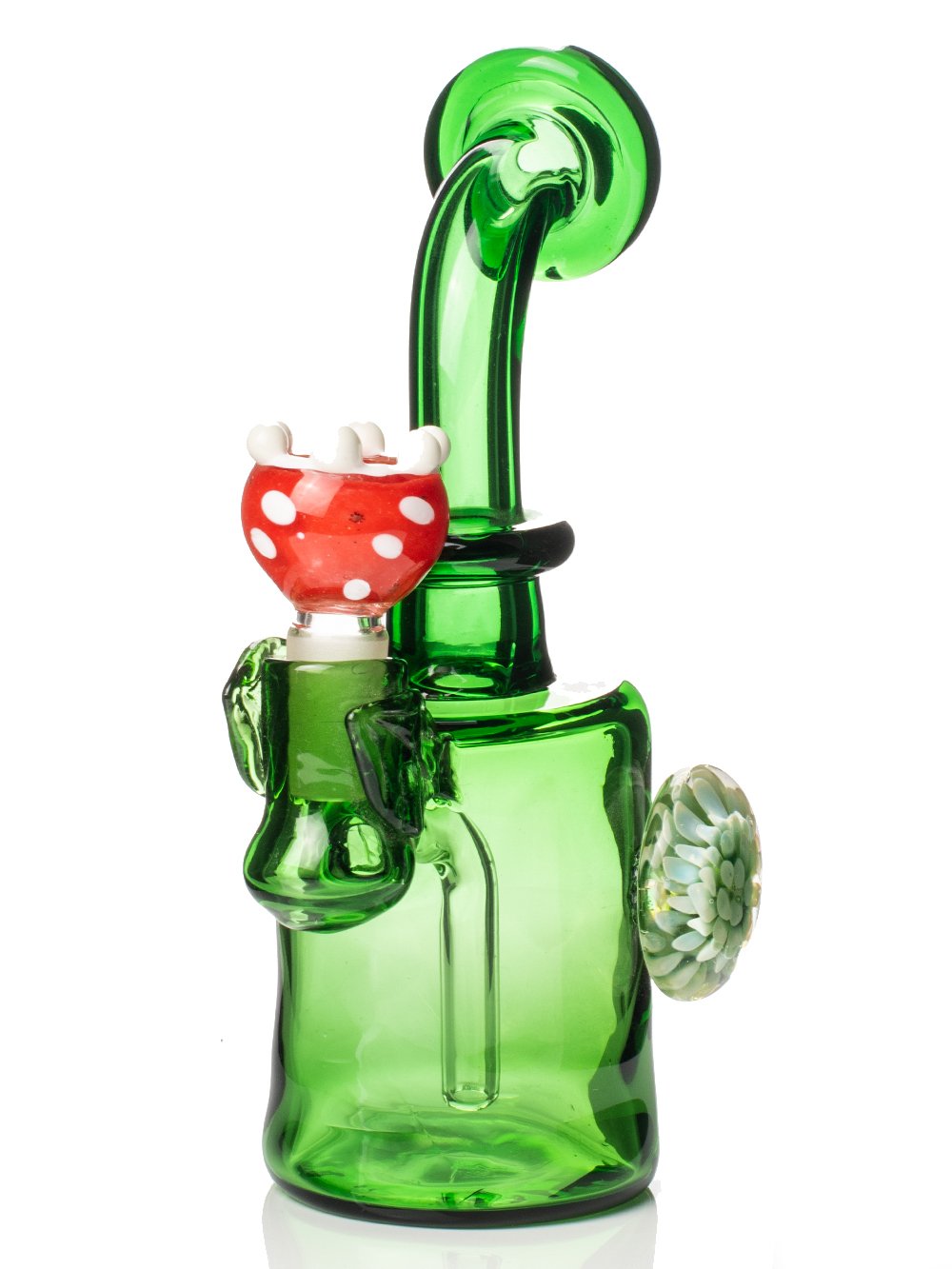 Green Planter Bong Fat Buddha Glass