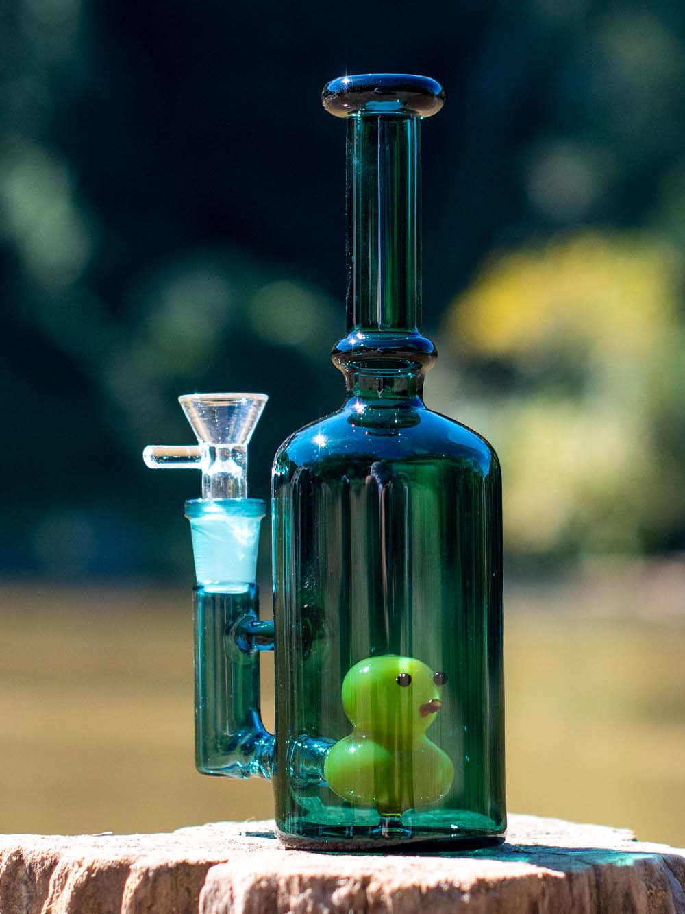 8" Duck 'n Bottle Bong Fat Buddha Glass