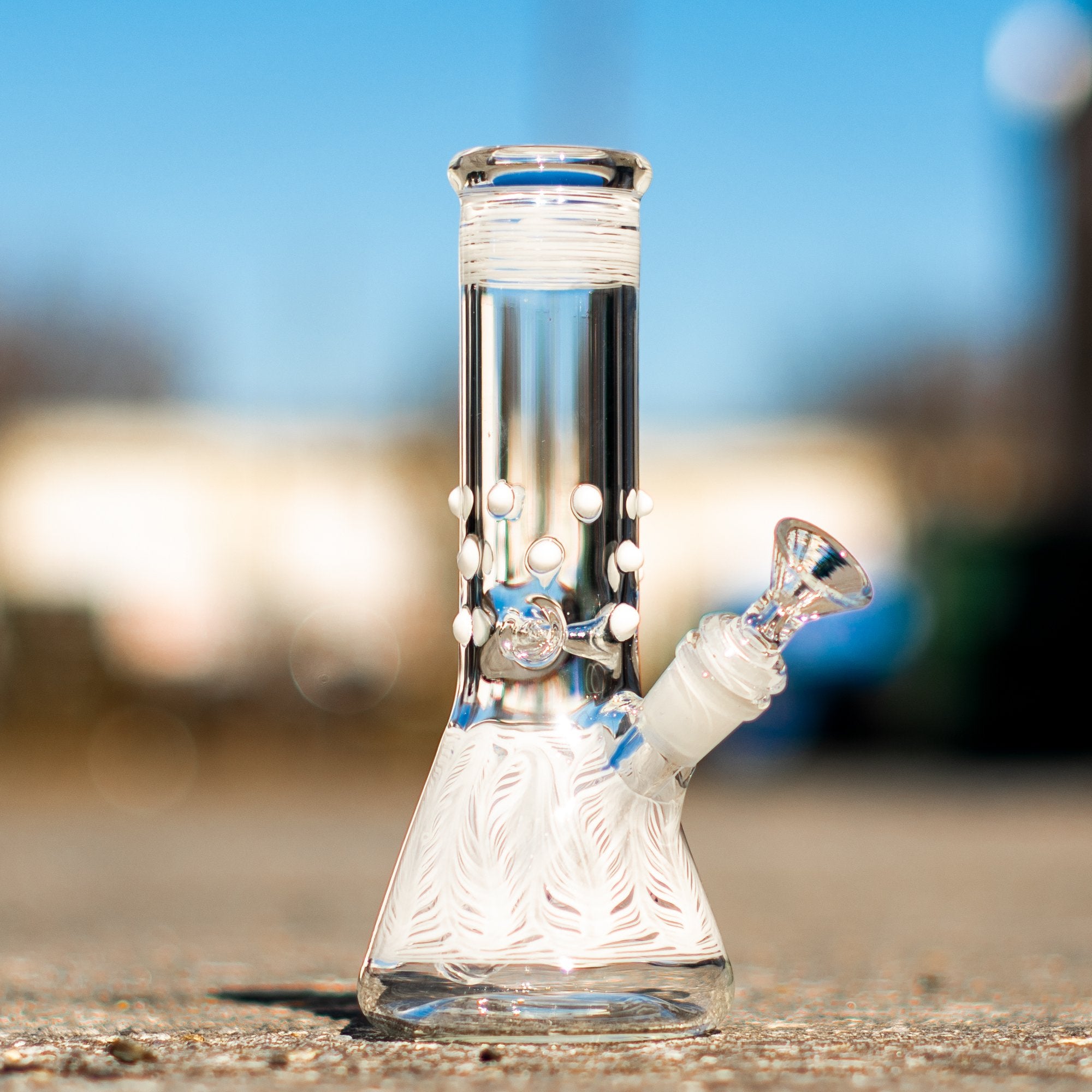 Blue Wrap Rake W Marble Bong Fat Buddha Glass