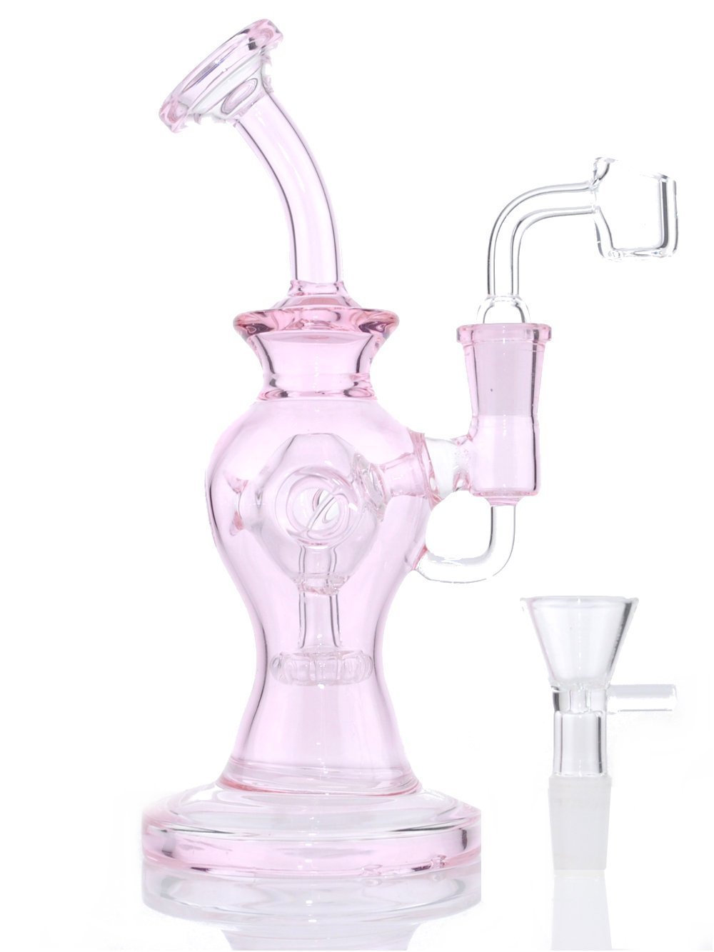 Pink Glass Bong with Quartz Banger