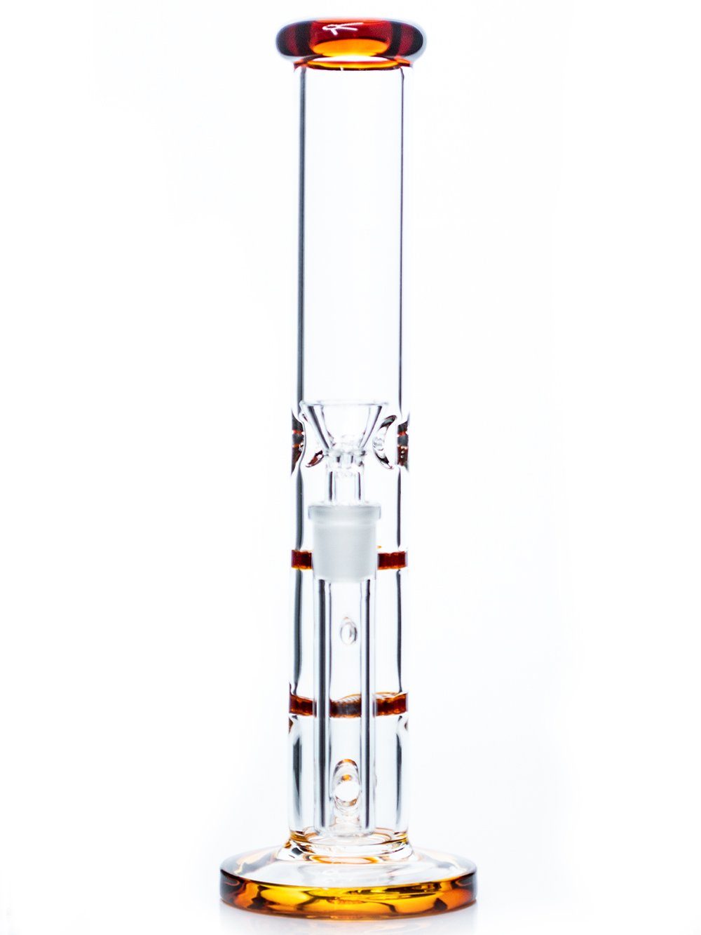 Fat Buddha Glass Bong Amber 10" Double Honeycomb Bong