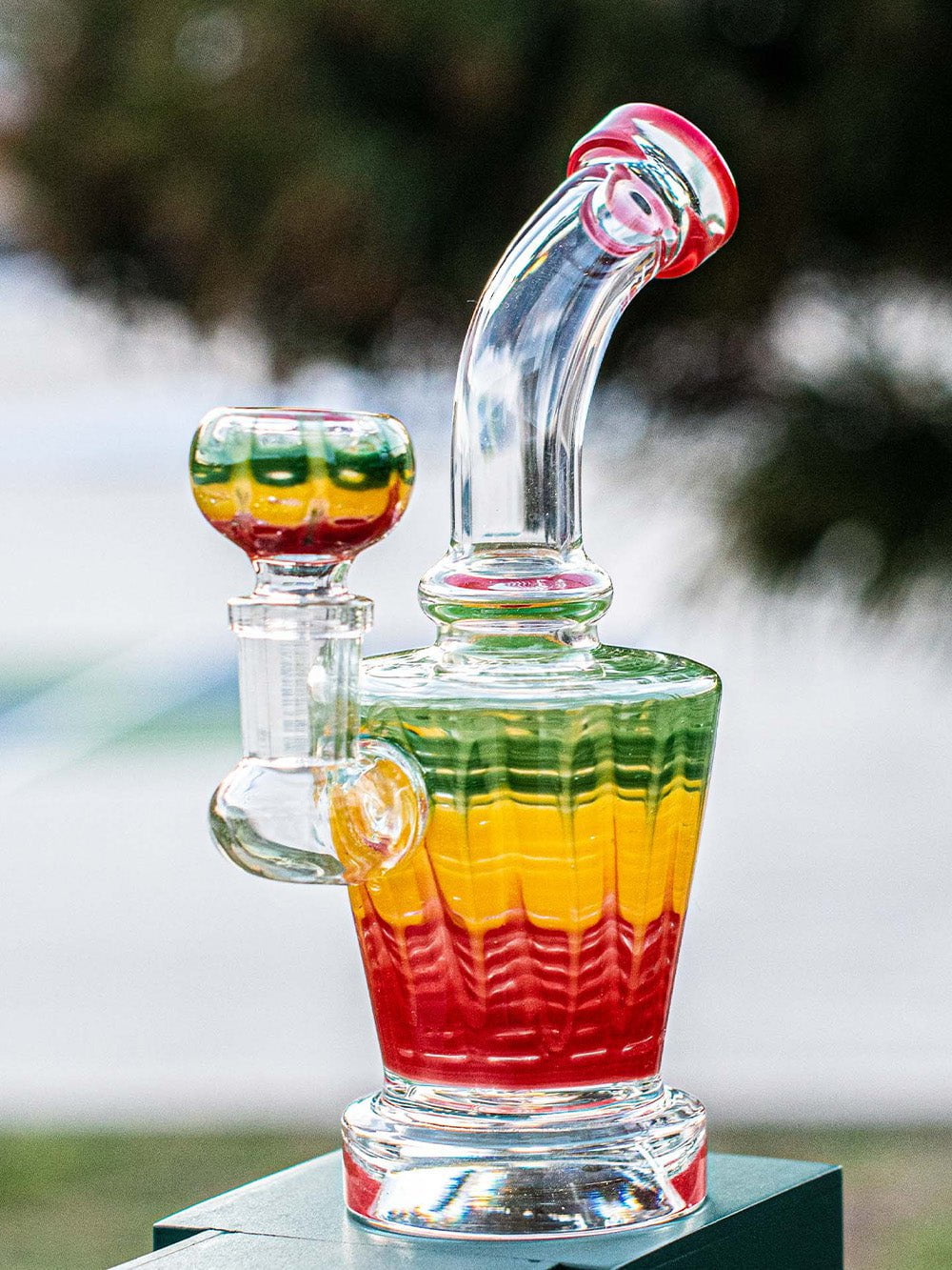 Fat Buddha Glass Bong Angled Rake Bong