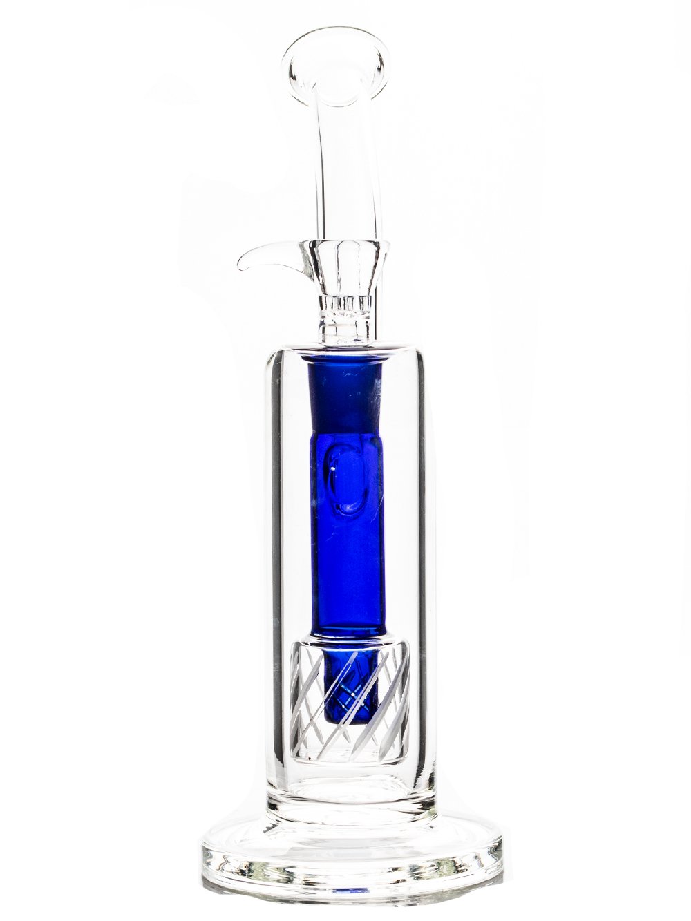 Blue Barrel Perc Bong Fat Buddha Glass