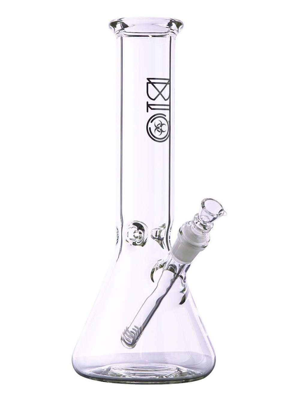 Black Bio Beaker Bong w/Ice Catcher fat Buddha Glass