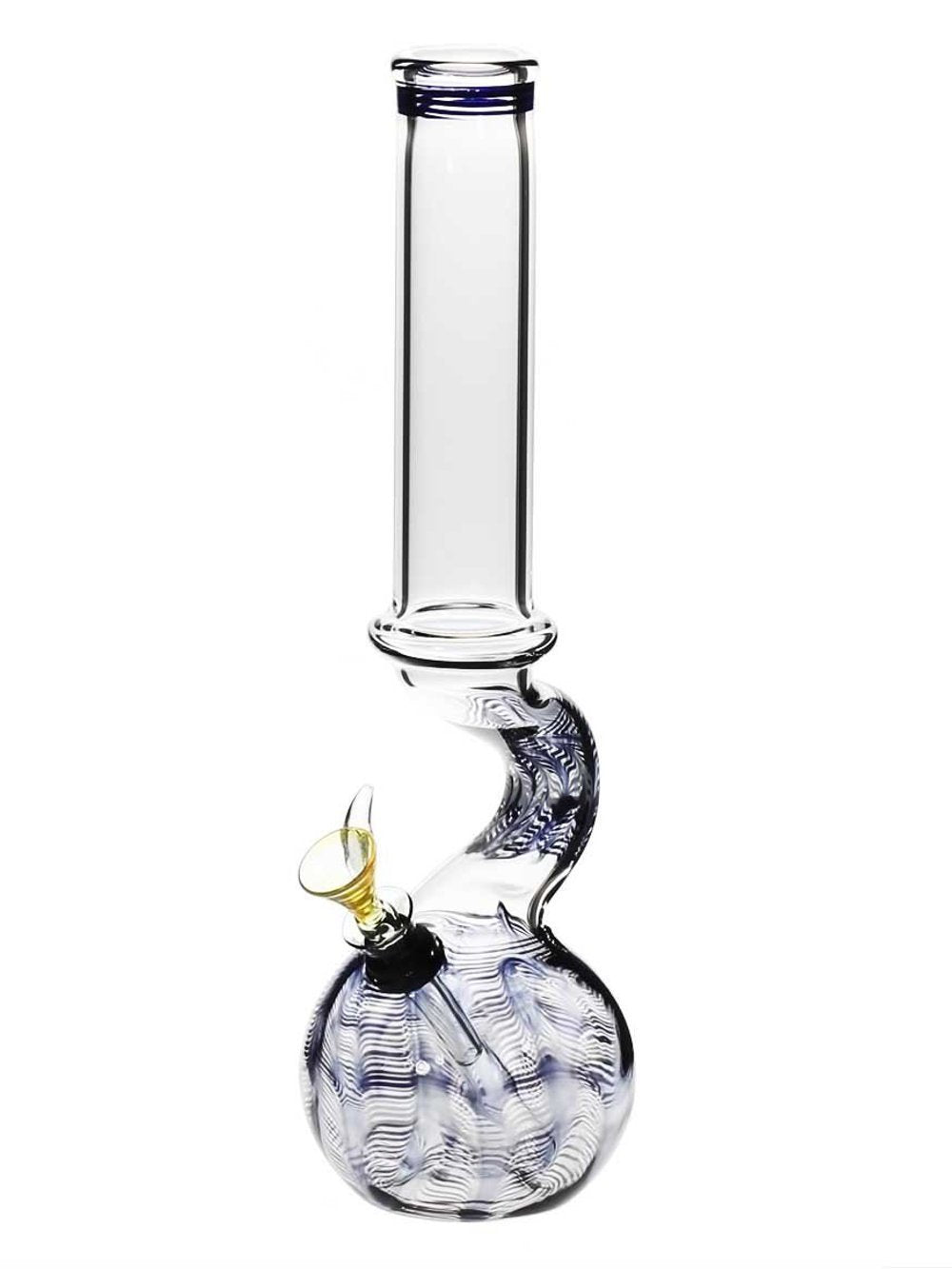 Black Bended Bong Biohazard Glass Fat Buddha Glass