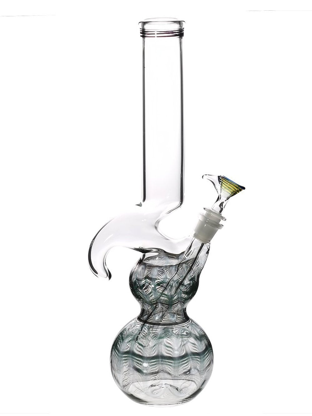 Double Bubble Hook Bong - Fat Buddha Glass