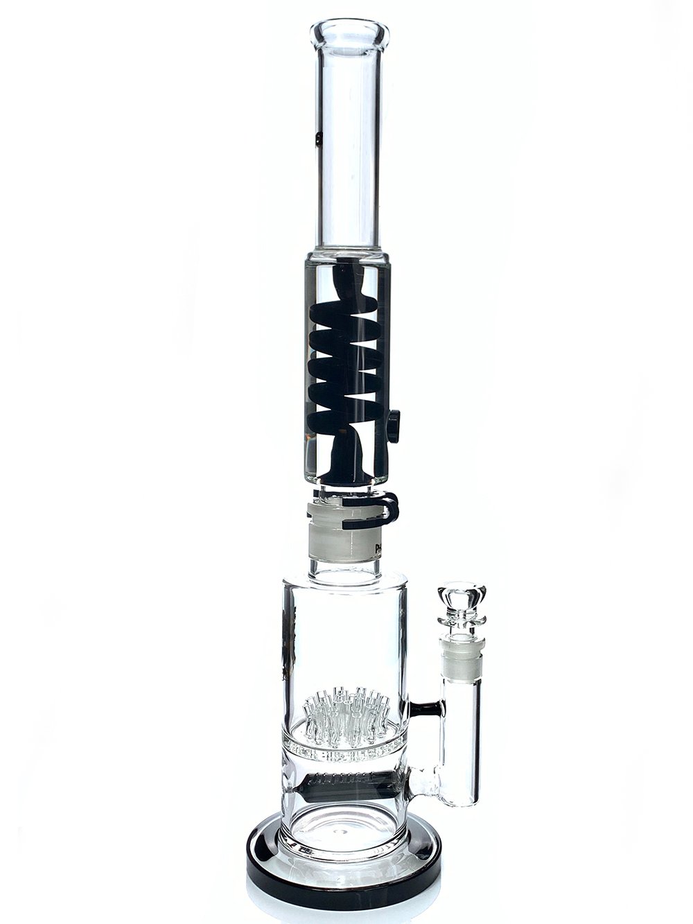 Fat Buddha Glass Bong Black 20" Freezable Glass Bong