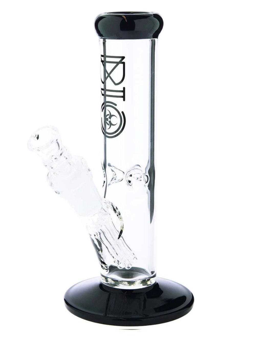 Black Bio Straight Tube Bong Fat Buddha Glass