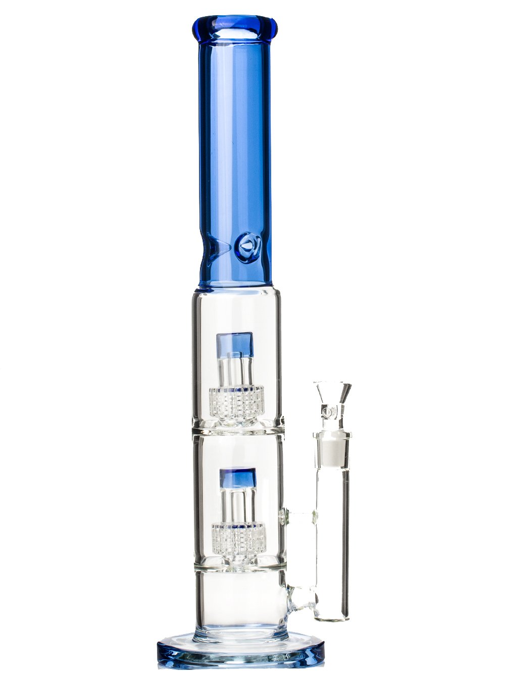 Fat Buddha Glass Bong Blue 18" Double Matrix Bong