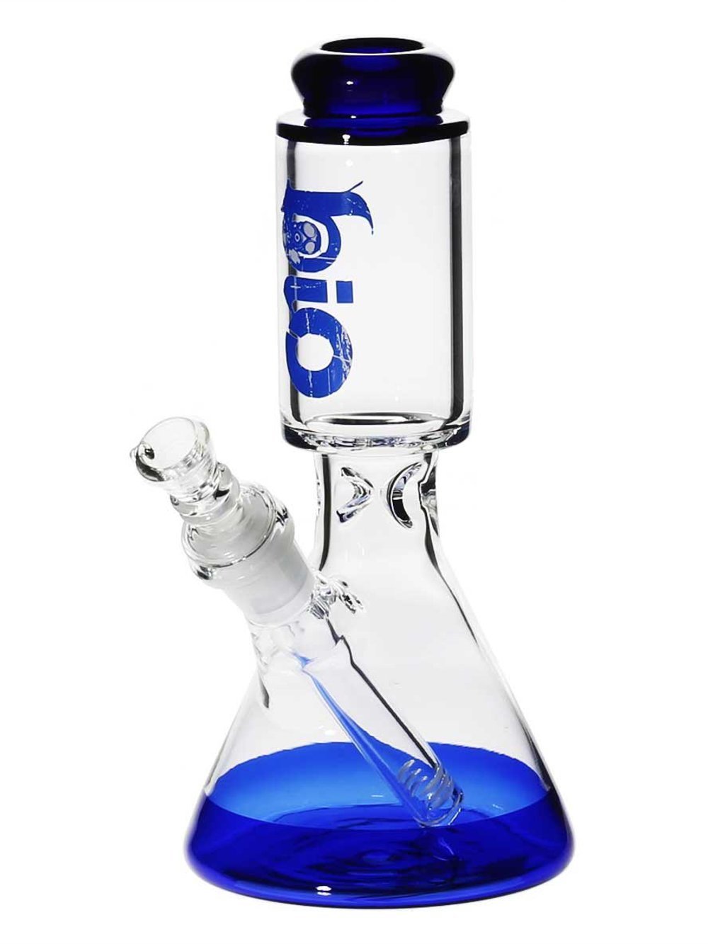 Biohazard Bong Blue 8" BIO Modern Beaker Bong Fat Buddha Glass