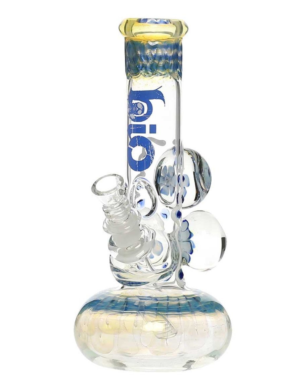 Biohazard Bong Blue 9" Three Marble Illuminati Bong