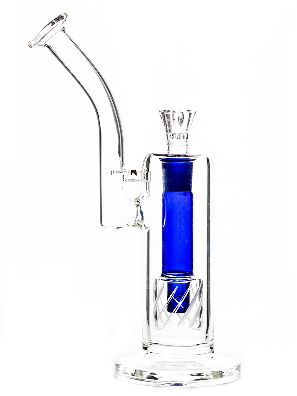 Blue Barrel Perc Bong Fat Buddha Glass
