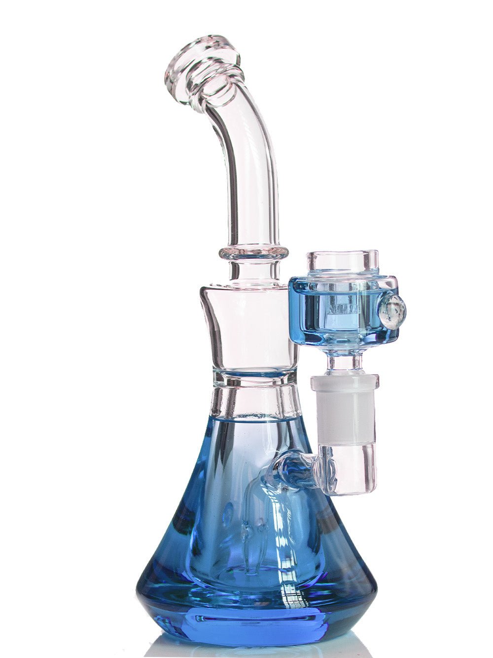Fat Buddha Glass Bong Blue Freezeable Color Bong
