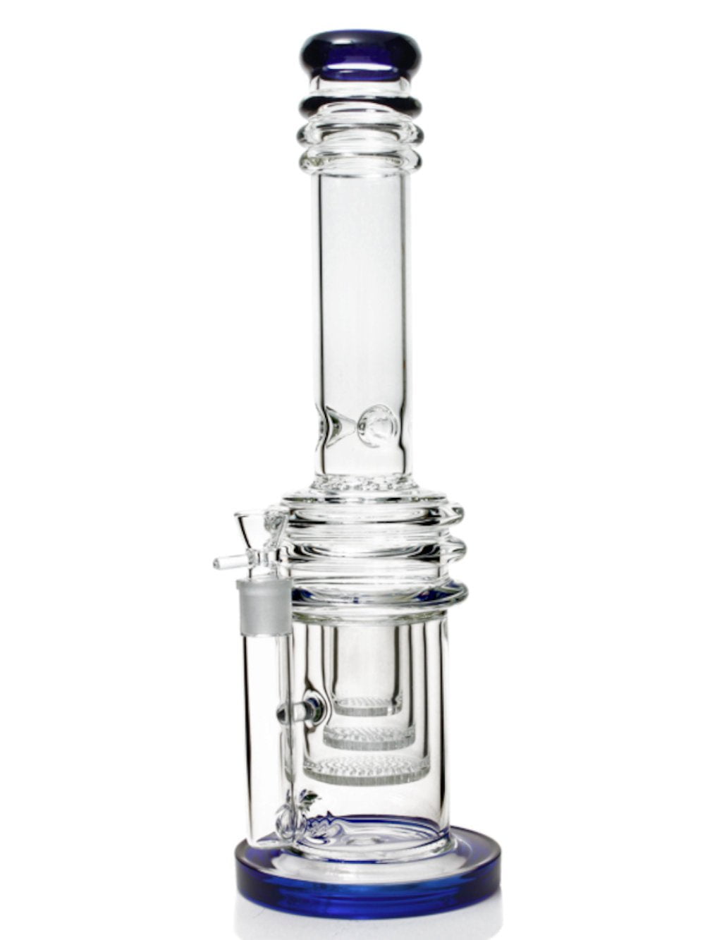 Fat Buddha Glass Bong Blue Triple Honeycomb Bong