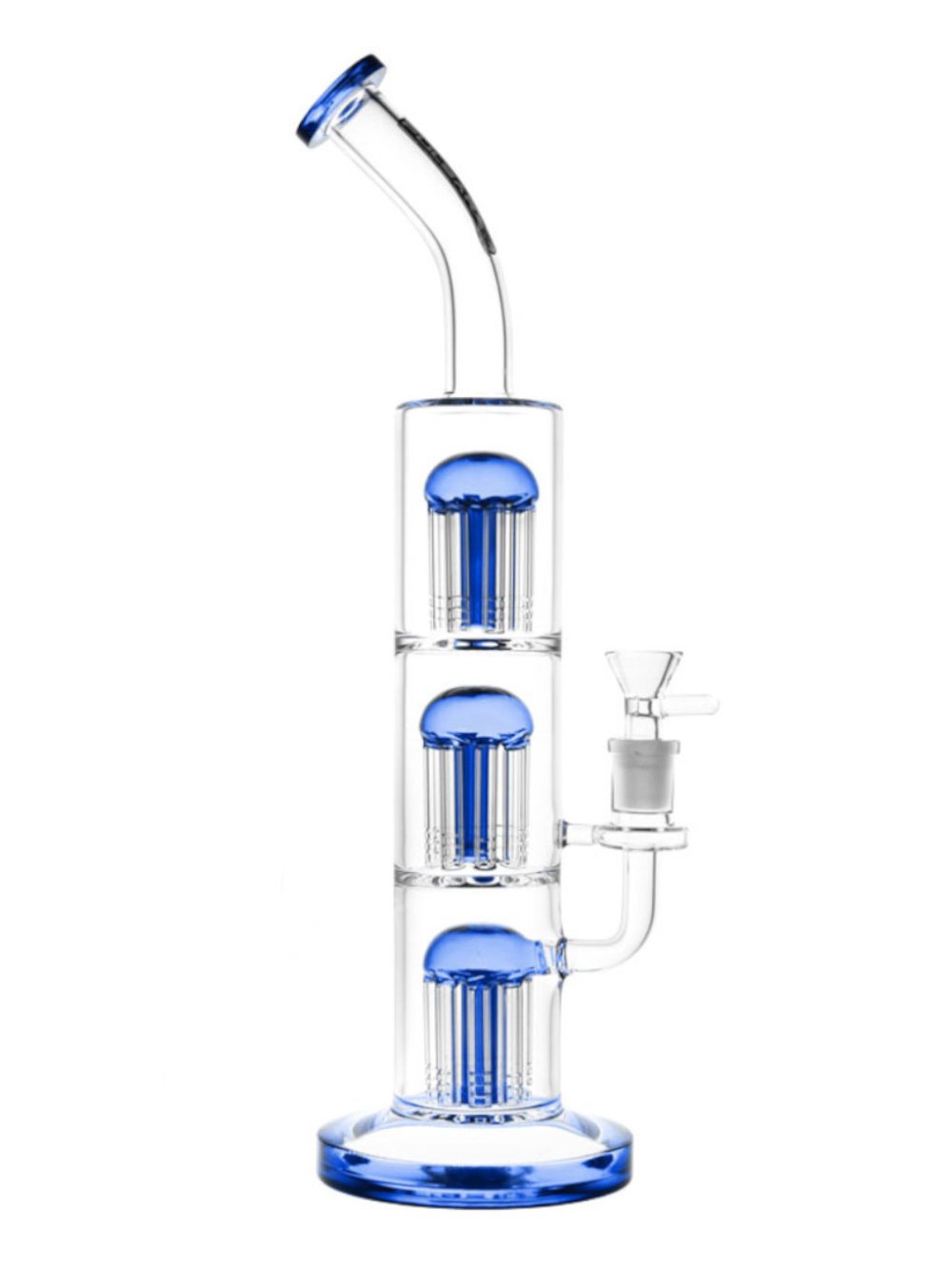 Blue Triple Perc Bong Pulsar Fat Buddha Glass