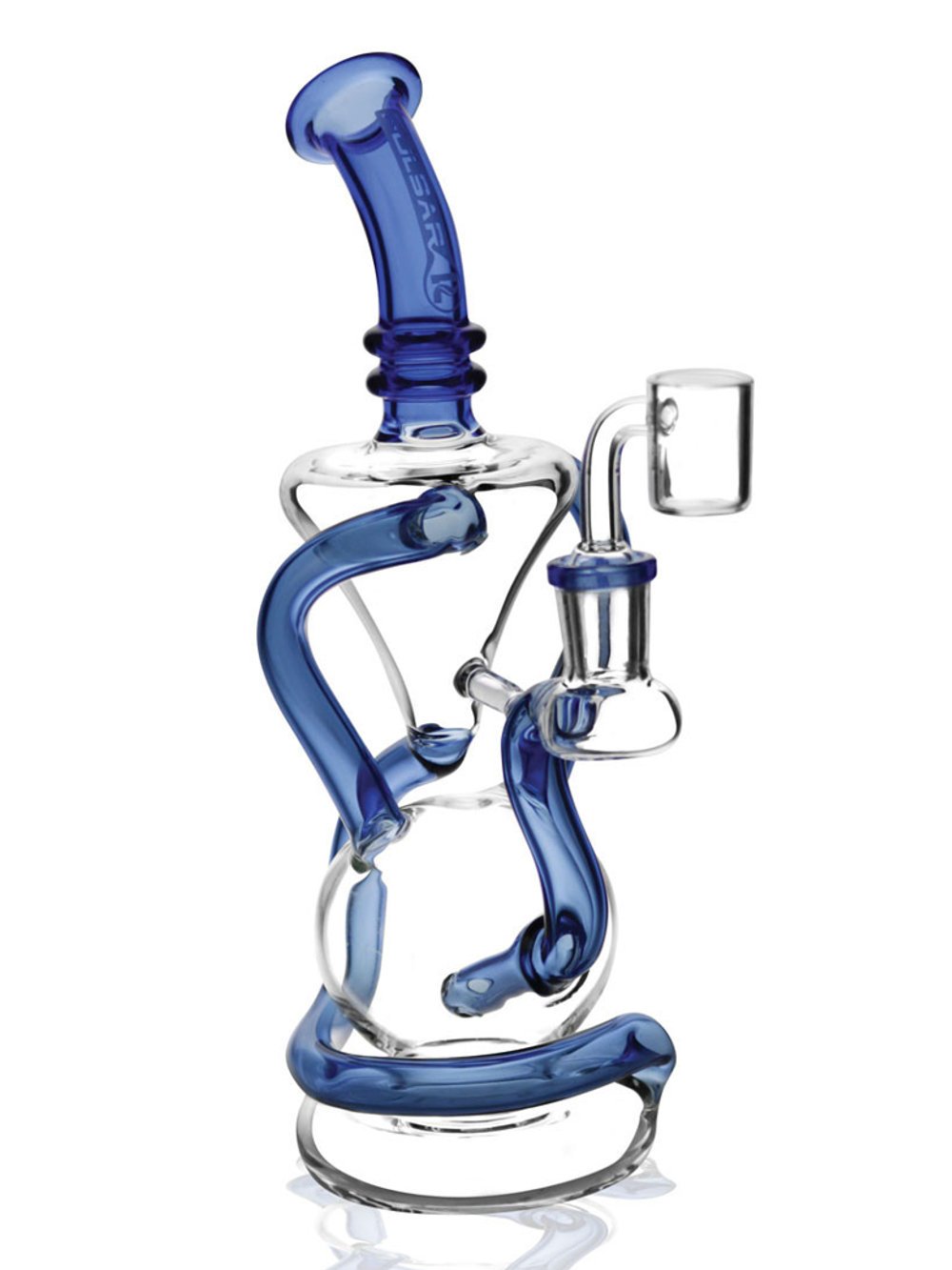 Blue Vortex Recycler Rig Fat Buddha Glass